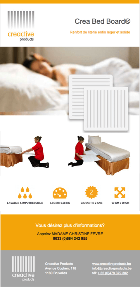 Les planches ergonomiques Crea Bed Board®